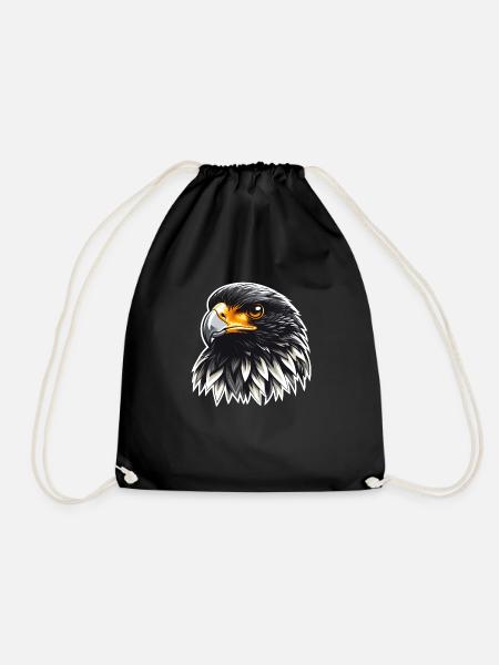 Adler Greifvogel Bussard Habicht Falke - Turnbeutel - Schwarz