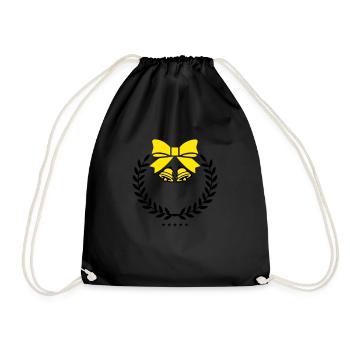 Wreath Bells - Drawstring Bag - black - Front