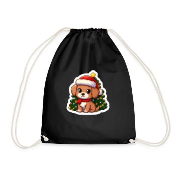 Chiot de Noël mignon : cadeau parfait pour les amoureux des chiens - Sac de sport léger - noir - Devant