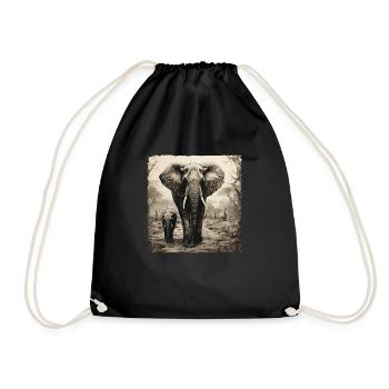 Elephant design for the animal lovers and elephant - Drawstring Bag - black - Front