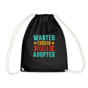 Recherché choisi aimé adopté Adoption grand cadeau - Sac de sport léger - noir - Devant