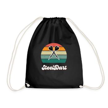 Retro Steel Dart - Turnbeutel - Schwarz - Vorne