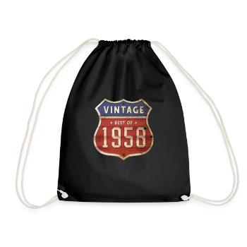 66 Jahre alter Jahrgang 1958 Limitierte Auflage 66. - Turnbeutel - Schwarz - Vorne