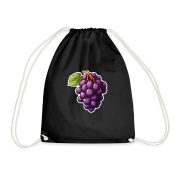 Weinreben dunkel - Turnbeutel - Schwarz - Vorne