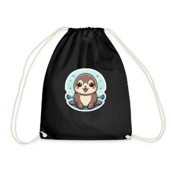 Sea Lion Lover - Drawstring Bag - black - Front
