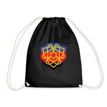 Poly Infinity Hearts Interlocked Flag - Drawstring Bag - black - Front