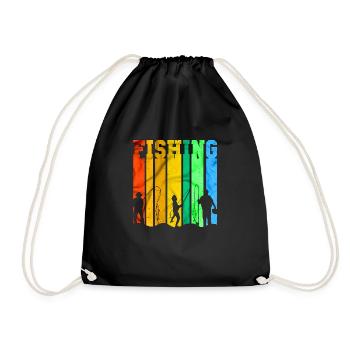 poisson, poisson, pêche, lac, mer, pêche, faune, exotique - Sac de sport léger - noir - Devant