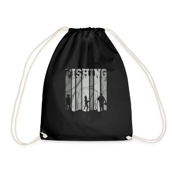 poisson, poisson, pêche, lac, mer, pêche, faune, exotique - Sac de sport léger - noir - Devant