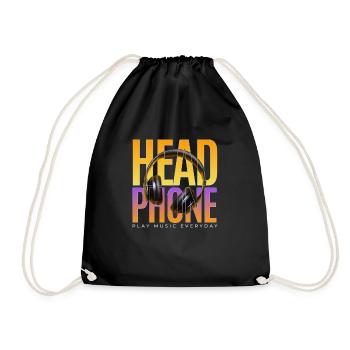 Head Phone - Turnbeutel - Schwarz - Vorne