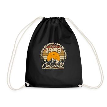 Made in 1989 Geburtstagsgeschenk 1989 Retro 1989 - Turnbeutel - Schwarz - Vorne