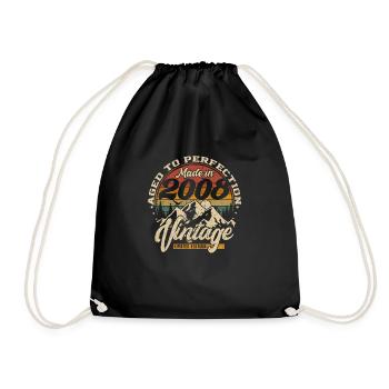 Made in 2008 Vintage Limited Edition Gift - Drawstring Bag - black - Front