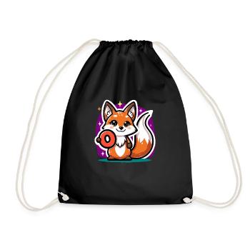 Adorable Zero No More Fox - Drawstring Bag - black - Front