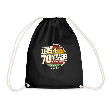 1954 Vintage Retro Classic 70 Jahre - Turnbeutel - Schwarz - Vorne