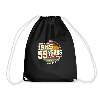 1965 Vintage Retro Classic 59 Years - Drawstring Bag - black - Front