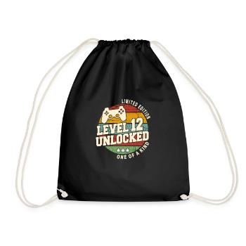 Vintage Born One Month 2012 Birthday - Drawstring Bag - black - Front