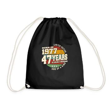 1977 Vintage Retro Classique 47 ans - Sac de sport léger - noir - Devant