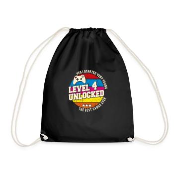 Original 2020 Vintage Level 4 Unlock - Drawstring Bag - black - Front