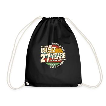 1997 Vintage Retro Classic 27 Jahre - Turnbeutel - Schwarz - Vorne