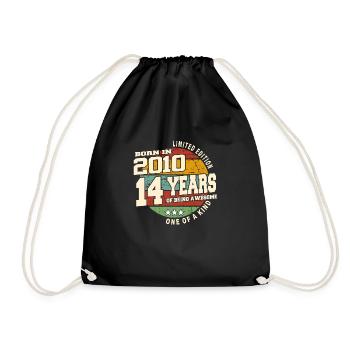 2010 Vintage Retro Classic 14 Year Old - Drawstring Bag - black - Front