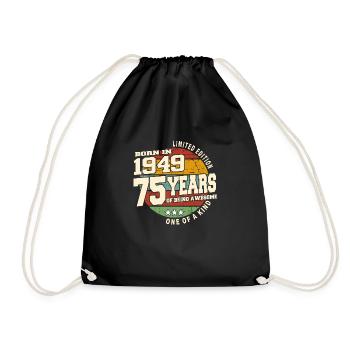 1949 Vintage Retro Classic 75 Years - Drawstring Bag - black - Front