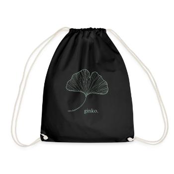 ginkgo. - Drawstring Bag - black - Front