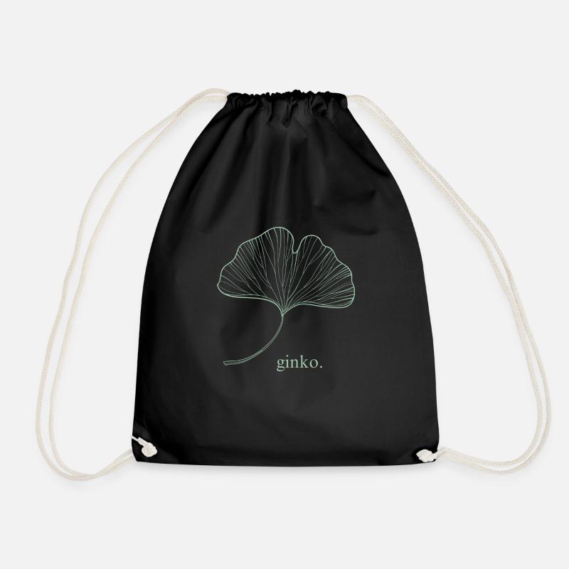 ginkgo. - Drawstring Bag - black