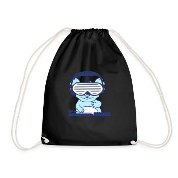 drôle DJ Koala ours mixer Cool Party Music - Sac de sport léger - noir - Devant