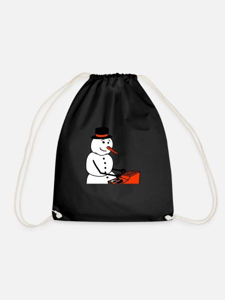 Winter DJ Schneemann Mixer Mischpult Musik Party - Turnbeutel - Schwarz