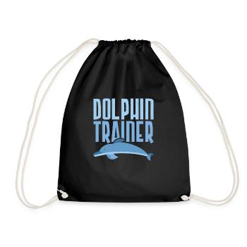 Dolphin Trainer Beach Vacation Marine Biology - Drawstring Bag - black - Front