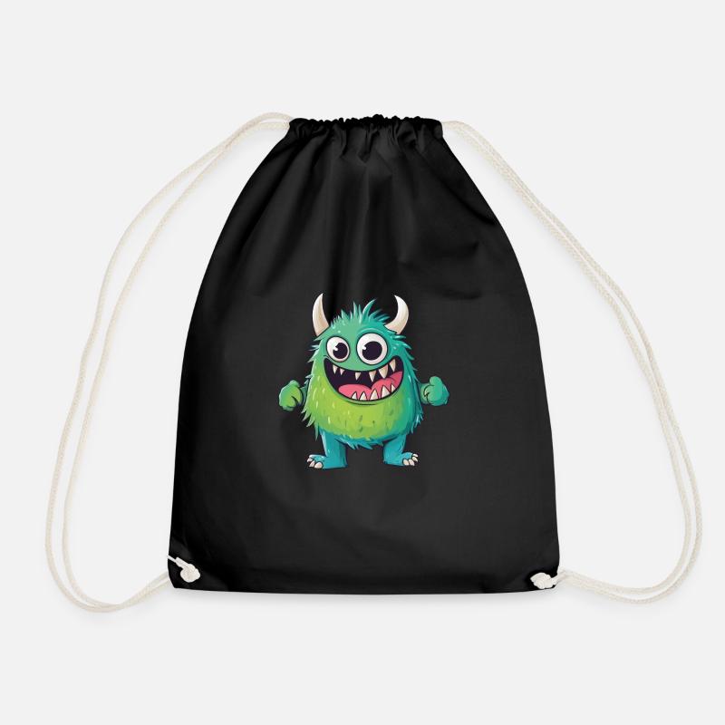Niedliches buntes süßes Monster - Turnbeutel - Schwarz