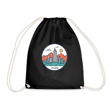 Atlanta Georgia Geschenk Geschenkidee - Turnbeutel - Schwarz - Vorne