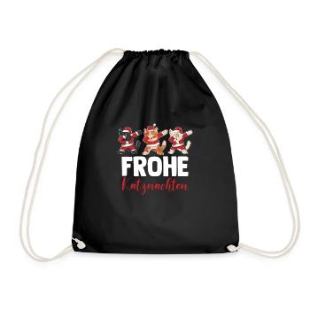 Père Noël Fête de Noël Noël Chats - Sac de sport léger - noir - Devant