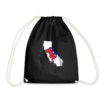 Republican Flag in California State Map CA - Drawstring Bag - black - Front