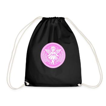 Logo de l’ange gardien - Sac de sport léger - noir - Devant