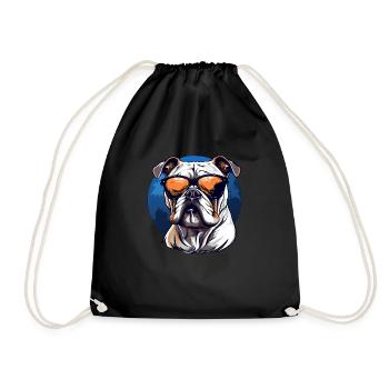 Old english Bulldog mit Sonnenbrille - Turnbeutel - Schwarz - Vorne