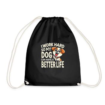 Harte Arbeit für den besten Freund 🐶💰 - Turnbeutel - Schwarz - Vorne