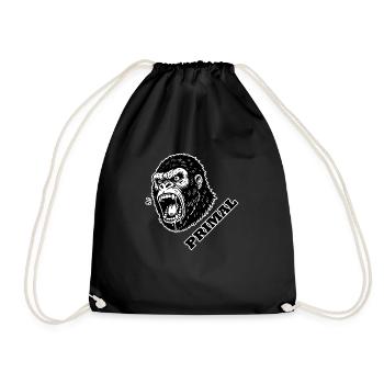 Wütender Gorilla - PRIMAL Design - Turnbeutel - Schwarz - Vorne