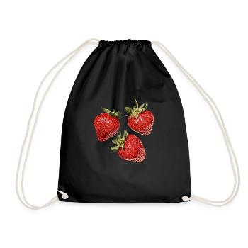 Strawberries - Drawstring Bag - black - Front