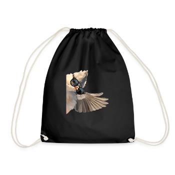 Niedlicher Meisenvogel, der eine Sonnenbrille - Turnbeutel - Schwarz - Vorne