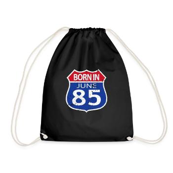 Born in June 1985 - Drawstring Bag - black - Front