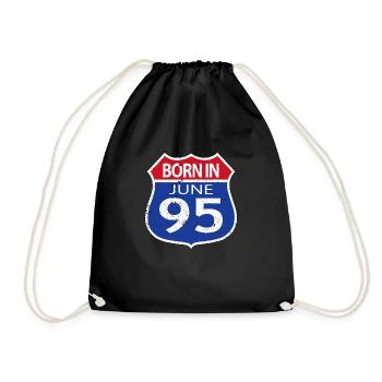Born in June 1995 - Drawstring Bag - black - Front