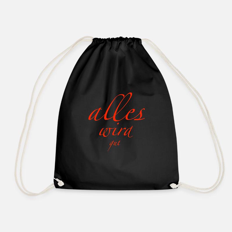 Everything will be fine - Drawstring Bag - black