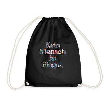 KEIN MENSCH IST ILLEGAL - Das Original - Turnbeutel - Schwarz - Vorne