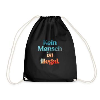 PERSONNE N’EST ILLÉGAL - L’Original - Sac de sport léger - noir - Devant