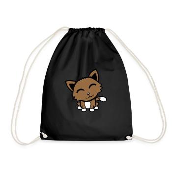 Cat Pet Animal Cute Little Kitten Friendly - Drawstring Bag - black - Front