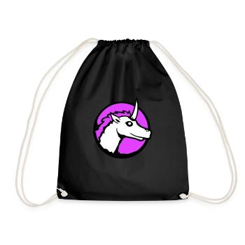 Einhorn Pink Süß Hübsch Freundlich Cartoon Pferd - Turnbeutel - Schwarz - Vorne