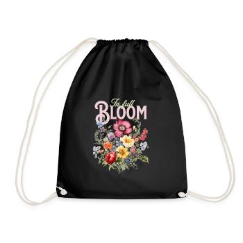 In Full Bloom – Flower Passion - Turnbeutel - Schwarz - Vorne