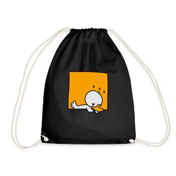 little duck sleeping (3 colors) - Drawstring Bag - black - Front