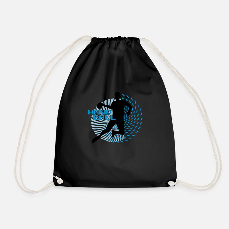 joueurs de handball dans le tourbillon de cercle - Sac de sport léger - noir