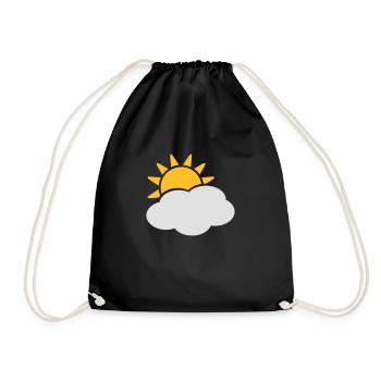 sonne_und_wolke - Drawstring Bag - black - Front